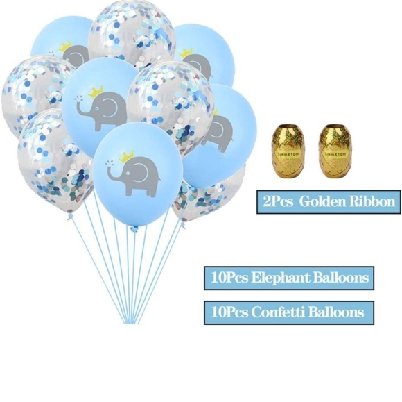 Elephant Baby Shower Decorations 22-12 Inch Confetti Elephant Latex Ball… - Picture 2 of 6